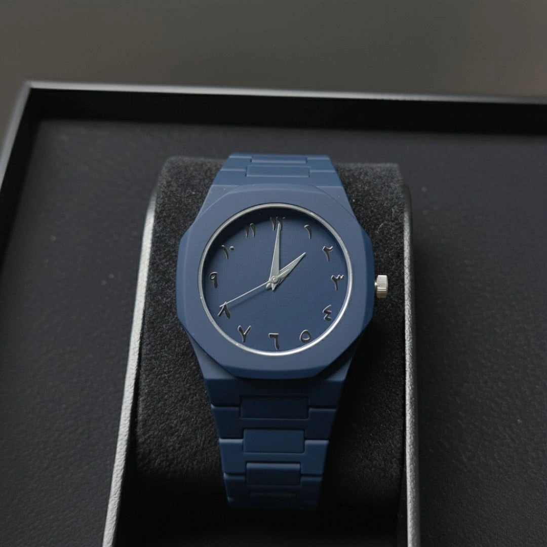 Aura Blue Arabic Dial Watch