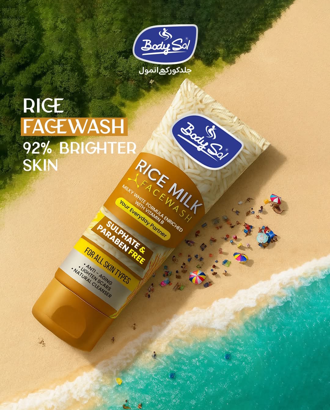 Body Sol Rice Milk face wash